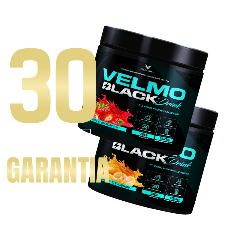 Garantia total de 30 dias do Velmo Black Drink